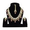 Rani Varunya Ethnic Kundan Necklace Set- Mehroon