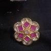 Stylish Magenta Ethnic Kundan Ring