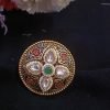 Ethnic Meenakari Kundan Ring
