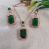Shnaya CZ Green Pendant Set