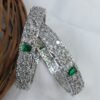 Zia American Diamond Emerald Bangles