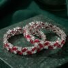Aaliya American Diamond Bangles Red