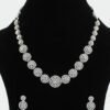 Kaliey American Diamond Silver Polished Necklace Set