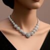Kaliey American Diamond Silver Polished Necklace Set
