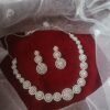 Kaliey American Diamond Silver Polished Necklace Set