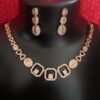 Amelia American Diamond Golden Necklace Set