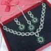 Olivia American Diamond Emerald Green Necklace Set