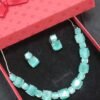 Jade American Diamond Mint Green Necklace Set