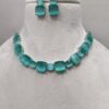 Jade American Diamond Mint Green Necklace Set