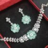 Azure American Diamond Mint Green Necklace Set