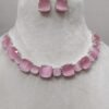 Cherry American Diamond Pink Necklace Set