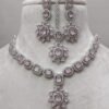 Flora American Diamond Pink Necklace Set