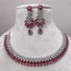 Valentina American Diamond Ruby Necklace Set