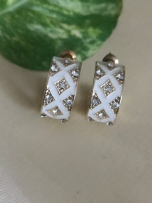 Vanya White Hoop Earrings