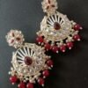 Laysha Maroon Gold Plated Chandbalies Earrings