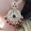 Laysha Maroon Gold Plated Chandbalies Earrings