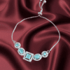 Elegant American diamond Mint Green Silver Plated Bracelet
