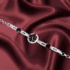 Rosy Cubic Zirconia Black Silver Plated Bracelet