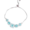 Elegant American diamond Mint Green Silver Plated Bracelet