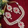 Reha Red Kundan Necklace Set