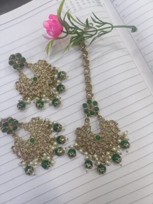 Emerald Green Maangtika Set