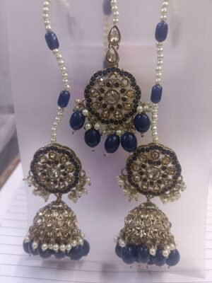 Bela Blue Maangtika Set