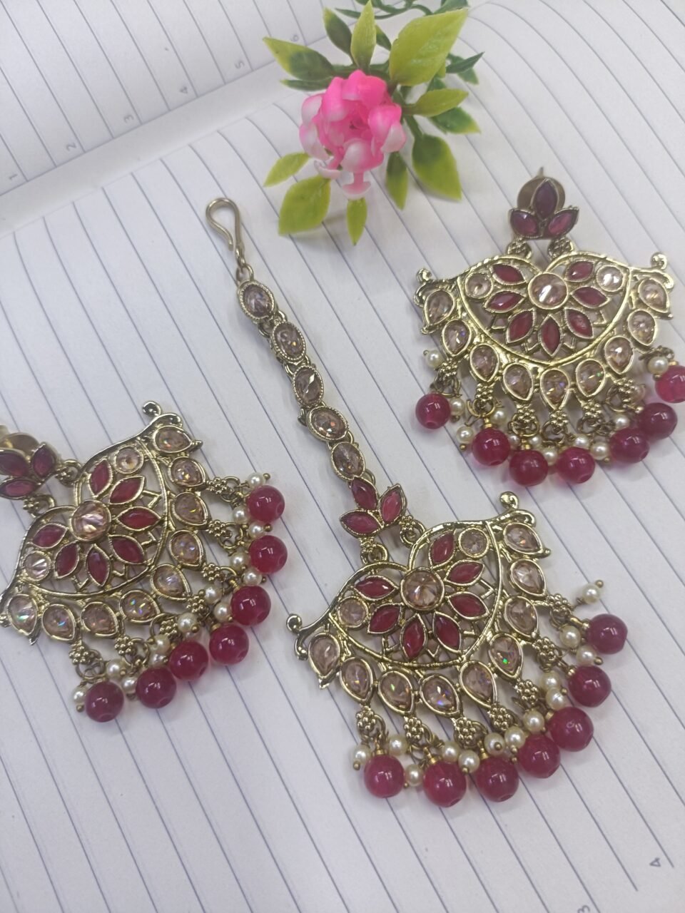 Rashika Ruby Maangtika Set
