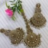 Wahira White Gold Polished Maangtika Set