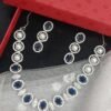 Bela Blue American diamond Necklace Set