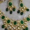 Isha Emerald Green Kundan Necklace Set
