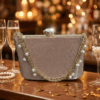 Shimmer Bloom Rose Gold Clutch