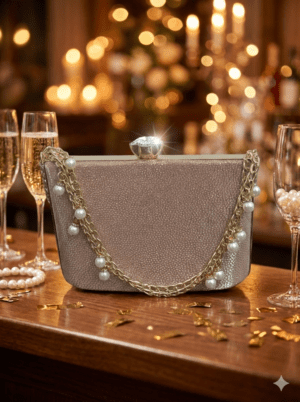 Shimmer Bloom Rose Gold Clutch