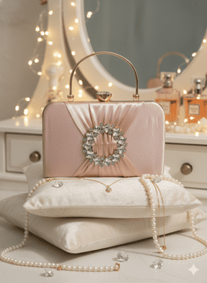 Luna Luxe Peach Clutch