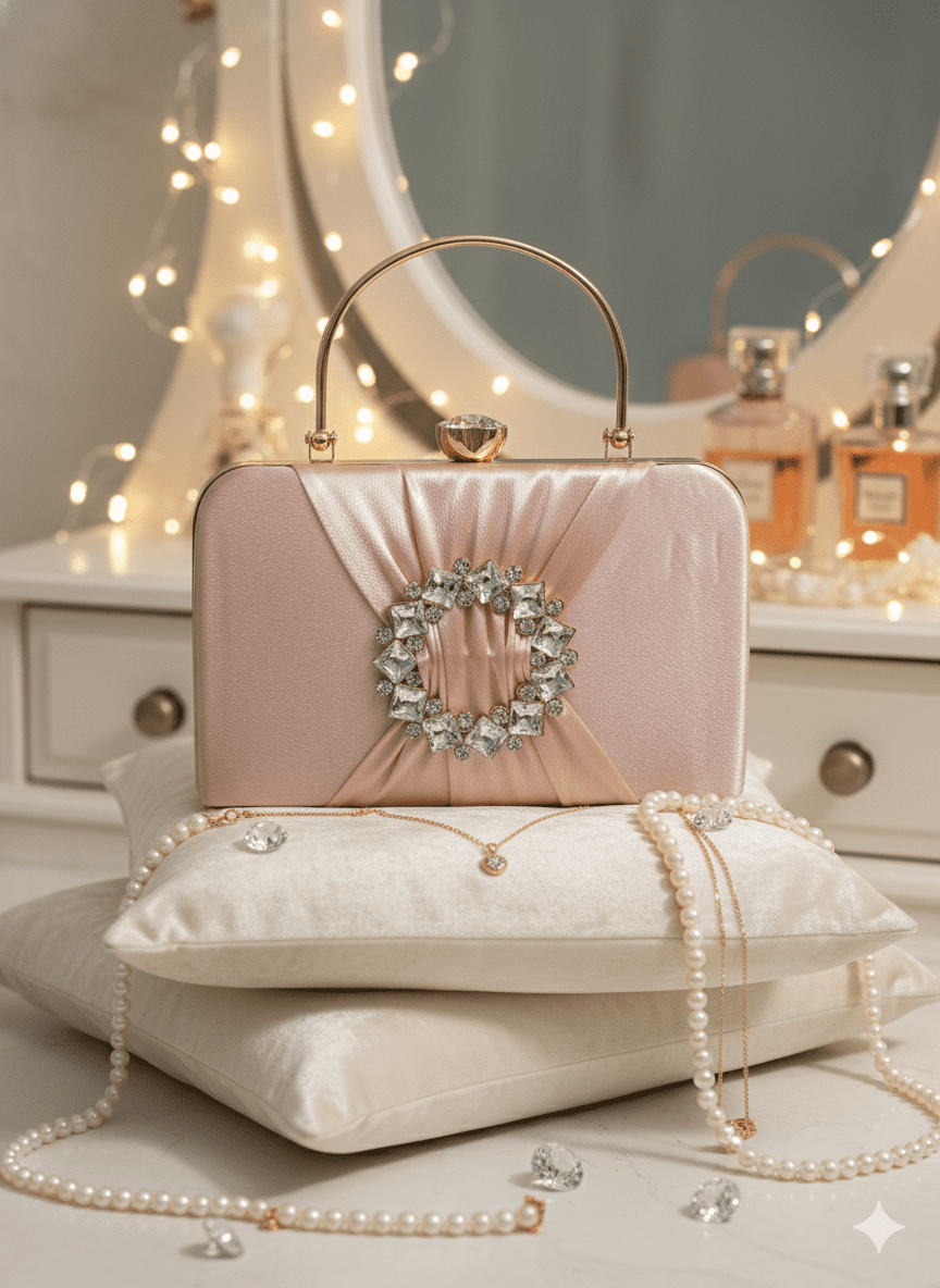 Luna Luxe Peach Clutch