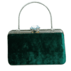 Crystle Bloom Dabka Work Green Clutch