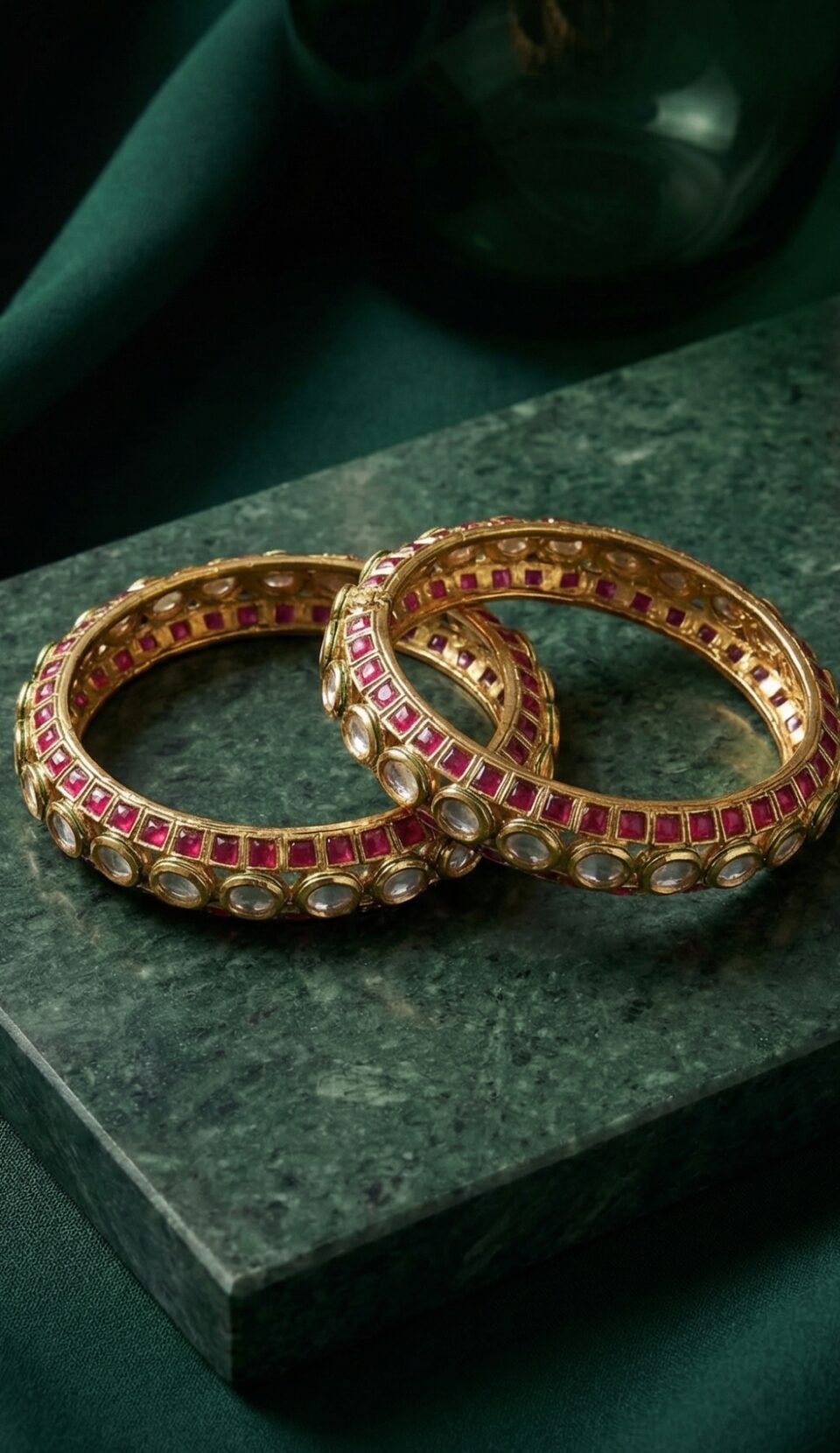 Ridam Ruby Polki Bangles