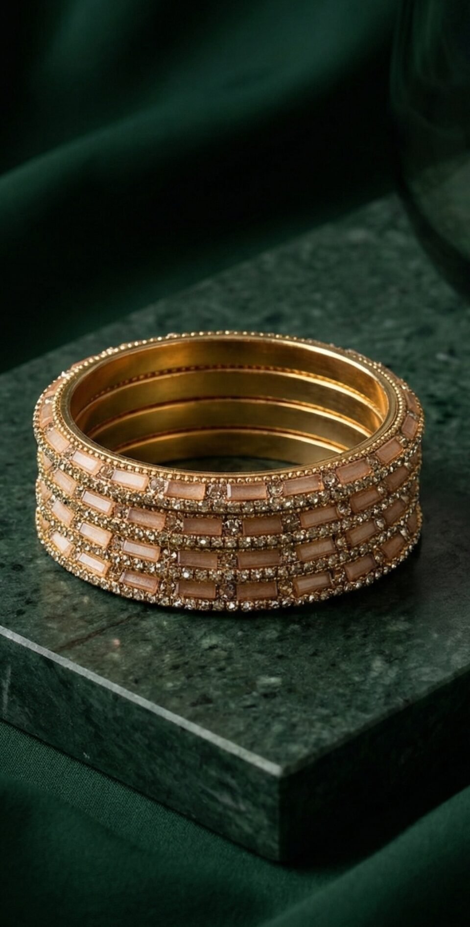 Pari Peach Zircon Bangles