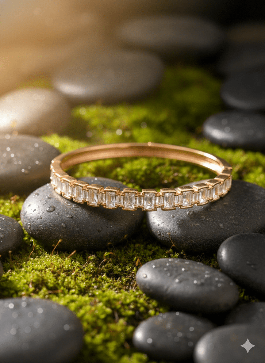 Zely Anti Tarnish Stone Studded Rose Gold Bracelet