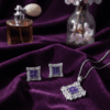 Royal Amethyst Spark Purple Pendant Set