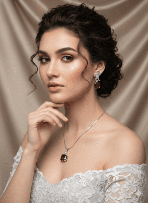 Ruby Elegance Bow Pendant Set