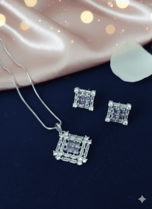 Royal Amethyst Spark Purple Pendant Set