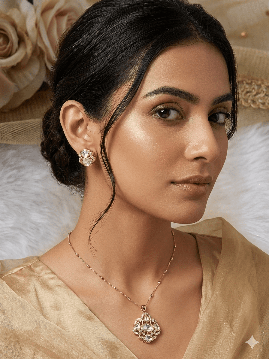 Celeste MOP Moissanite Pendant Set