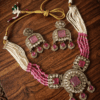 The Aarya Square Kundan & Blush Pearl Set