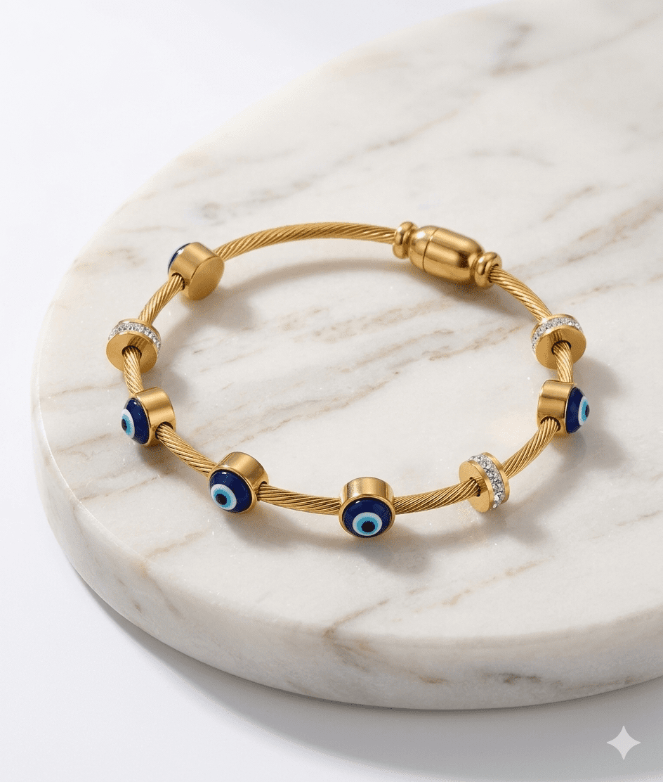 Gold Plated Evil Eye Bracelate