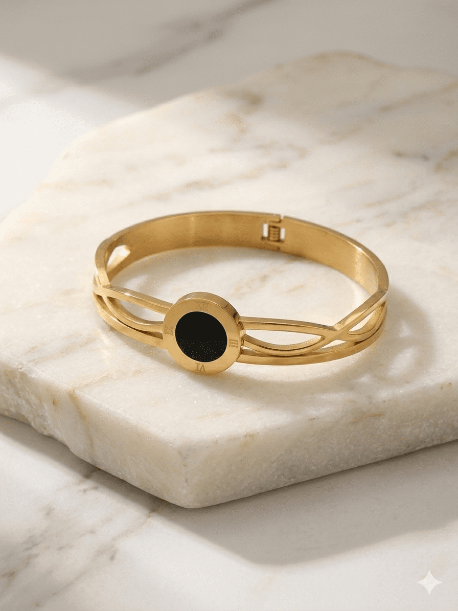 Anti Tarnish Roman Numeral Gold Plated Bracelet