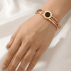 Anti Tarnish Roman Numeral Gold Plated Bracelet
