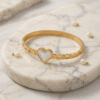 Anti Tarnish Gold Plated MOP Heart Bracelet