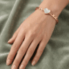 Anti Tarnish Gold Plated MOP Heart Bracelet