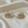 Twilight Twist Tri-Tone Stud Earrings