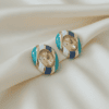 Candy Luxe Oval Blue Stud Earrings